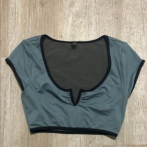 Free People Movement Crop V neck Bra Cap Sleeve